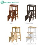 BOISE full solid rubberwood 29inc step stool- 4 colors 