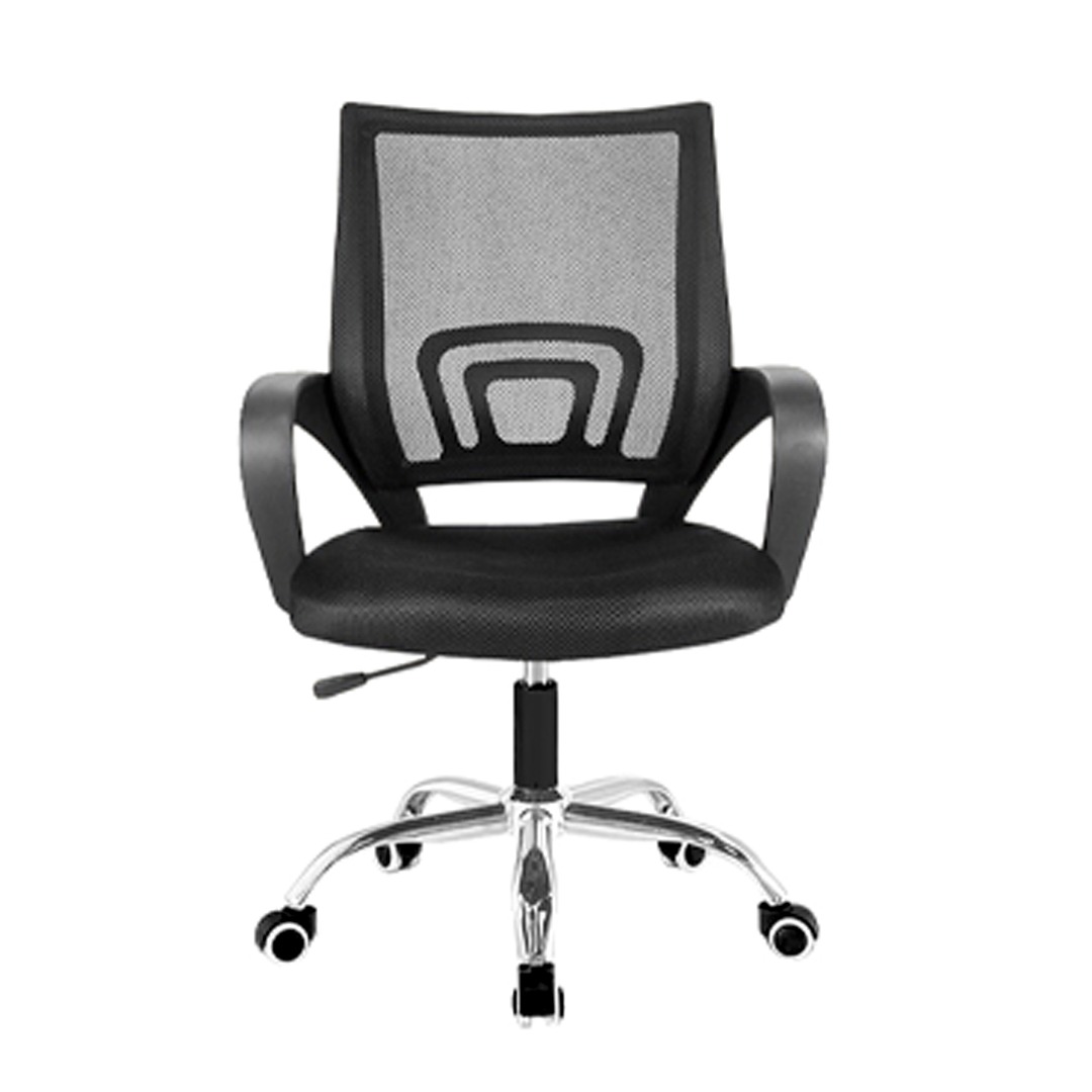 Furniture Direct Breathable Mid Back Mesh Office Chair With Chrome Leg -  Black 