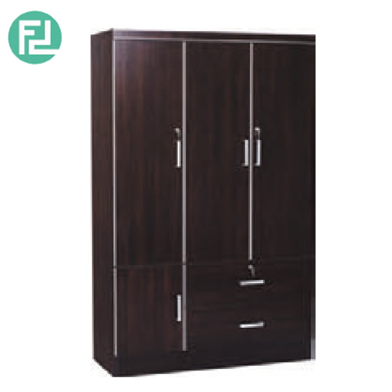 Larch 3 Door Wardrobe 2 Drawers With Key Lock Furnituredirect