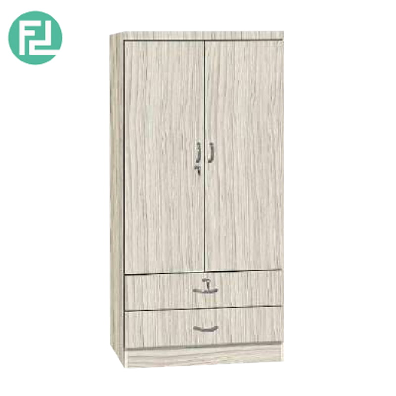 Gordon 2 Door 2 Drawer Wardrobe With Key Lock Vanilla