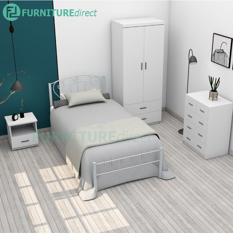 Liberty 4 Pieces Single Size Bedroom Set White