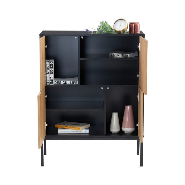 Sligo tall sideboard - Matt Black Epoxy colour leg, Lacquered Matt ...