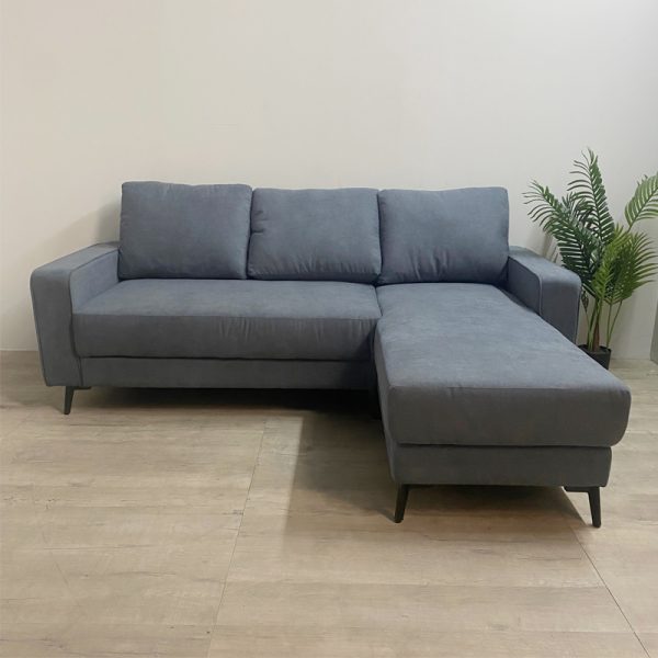 MIRZA L Shaped 3 Seater Sofa-Grey - FurnitureDirect.com.my