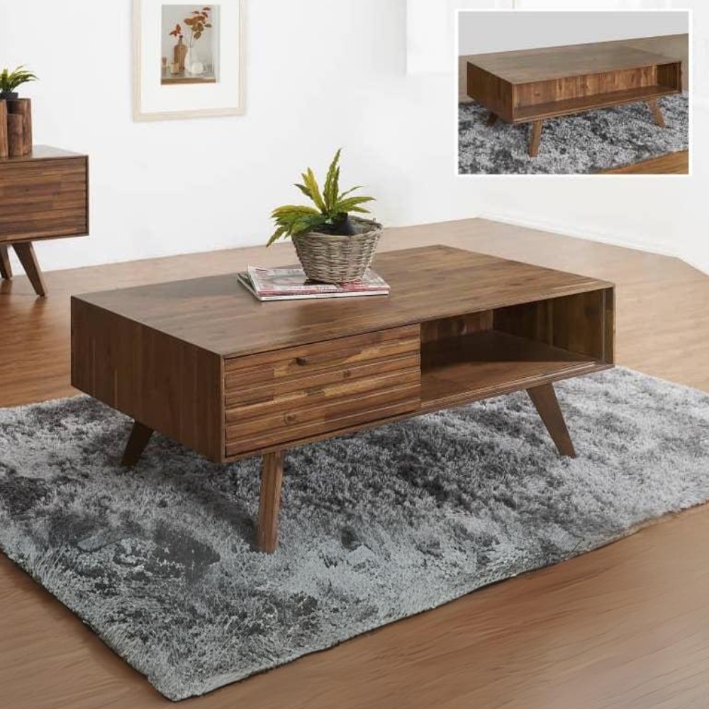 Solid acacia deals wood coffee table