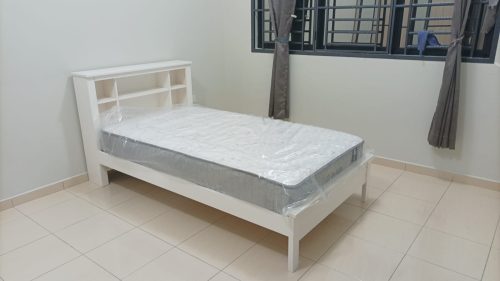 YURI Super Single Storage Bed Frame-White photo review