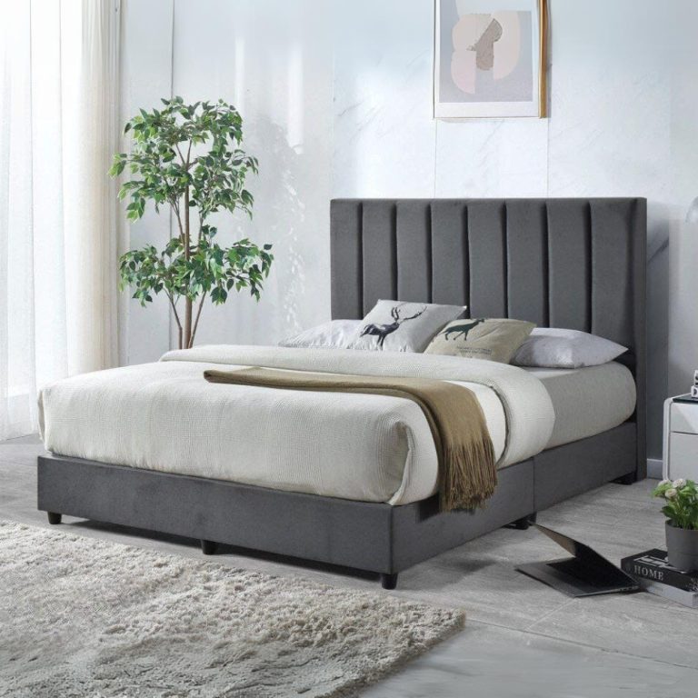 SHEFFIELD Queen Size Divan Bed Frame-Grey - FurnitureDirect.com.my