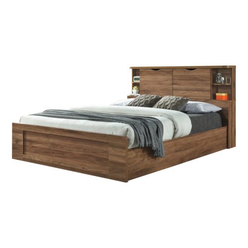 ARCH Queen Size Storage Bed Frame-Walnut - FurnitureDirect.com.my